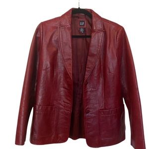 Vintage Gap Red leather blazer